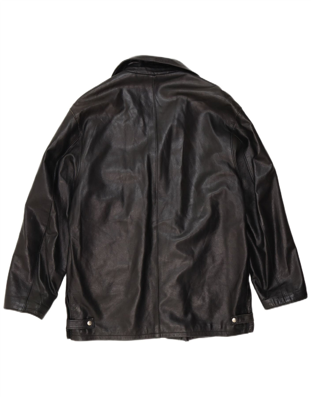 Davin Mens Leather Jacket UK 40 Large Black Leather