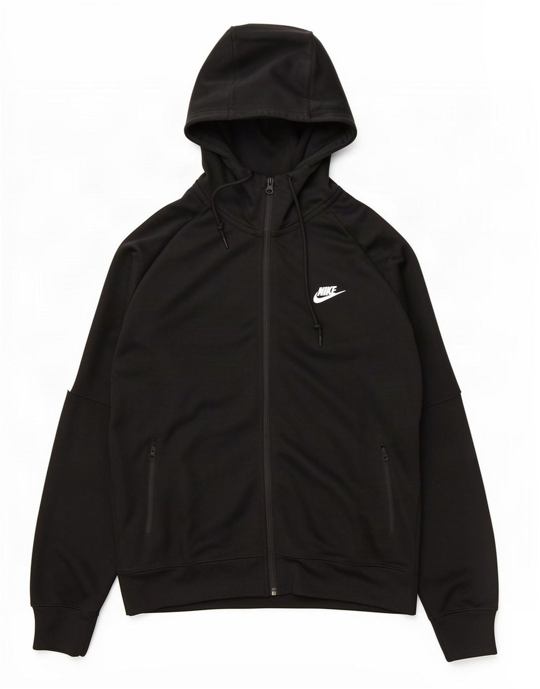 Nike Mens Zip Hoodie Sweater Large Black Colourblock Polyester