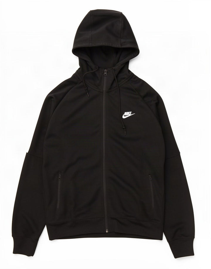 Nike Mens Zip Hoodie Sweater Large Black Colourblock Polyester