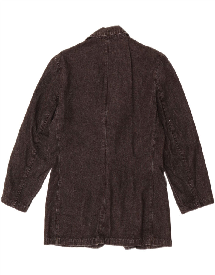 VINTAGE Womens 2 Button Denim Blazer Jacket UK 20 2XL Black Cotton Vintage Vintage and Second-Hand Vintage from Messina Hembry 