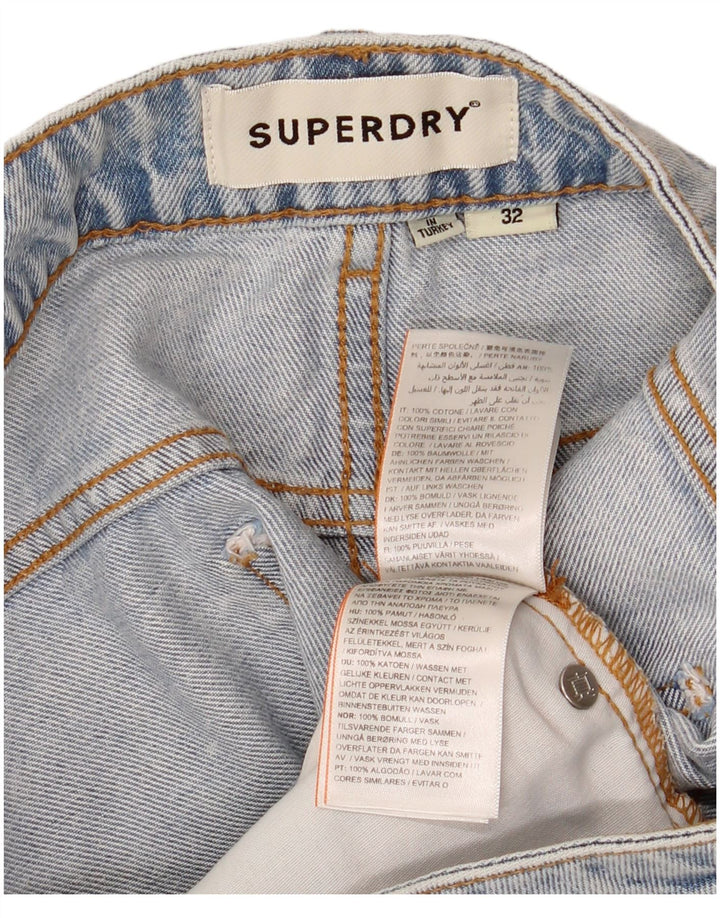 Superdry Womens Denim Shorts W32 Large Blue Cotton