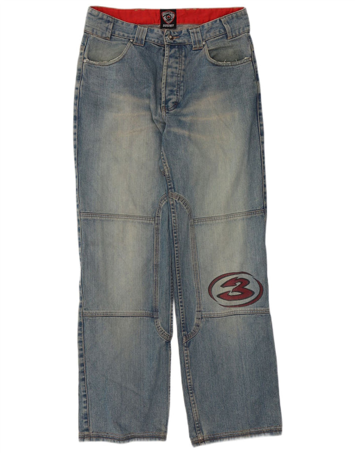 Suomy Mens Motorstyle Graphic Straight Jeans Medium W32 L32 Blue Cotton