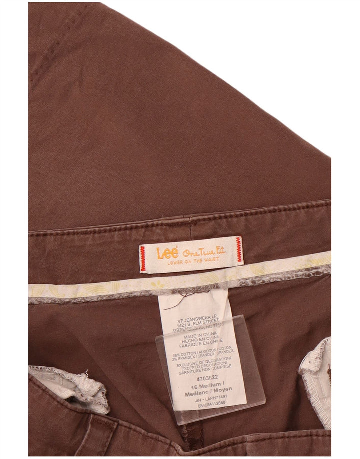 LEE Womens Casual Shorts US 16 2XL W36 Brown Cotton