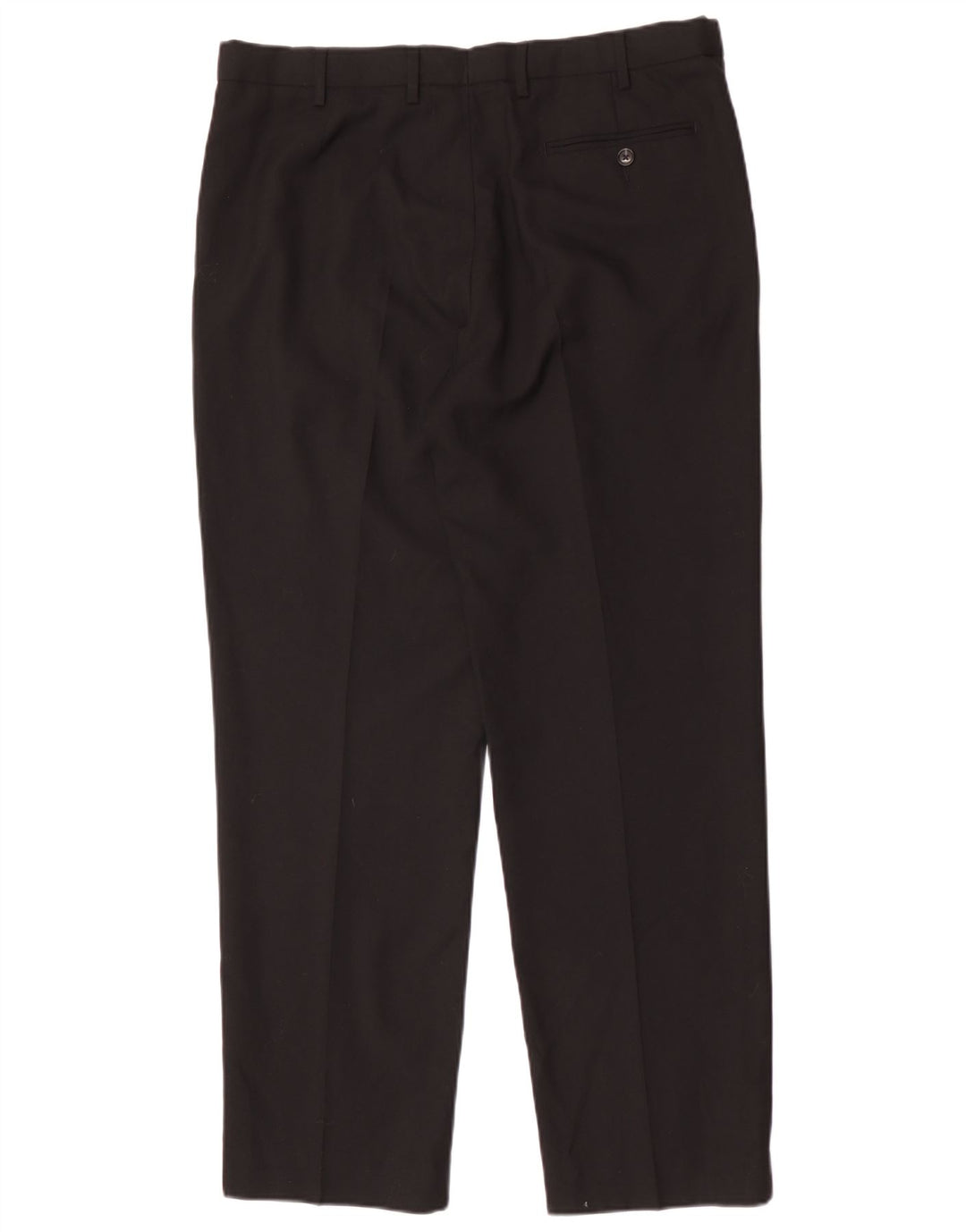 Marks & Spencer Mens Pegged Regular Fit Suit Trousers W36 L31 Black Wool