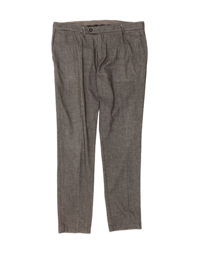 TRUSSARDI Mens Skinny Suit Trousers IT 54 2XL W36 L34 Grey Polyester Vintage Trussardi and Second-Hand Trussardi from Messina Hembry 