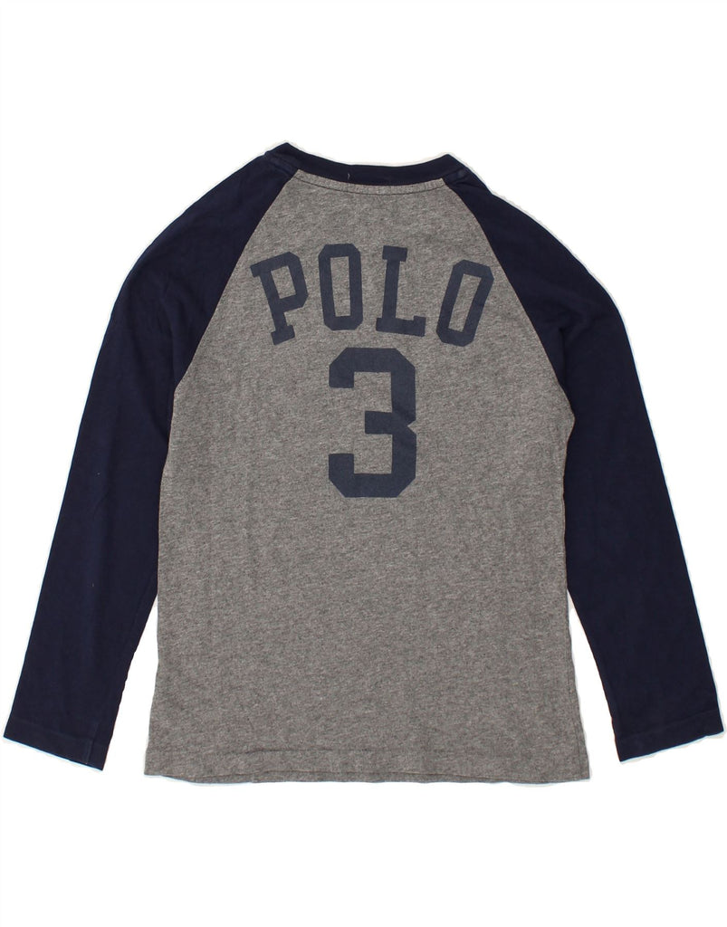 POLO RALPH LAUREN Boys Graphic Top Long Sleeve 6-7 Years Grey Colourblock | Vintage Polo Ralph Lauren | Thrift | Second-Hand Polo Ralph Lauren | Used Clothing | Messina Hembry 