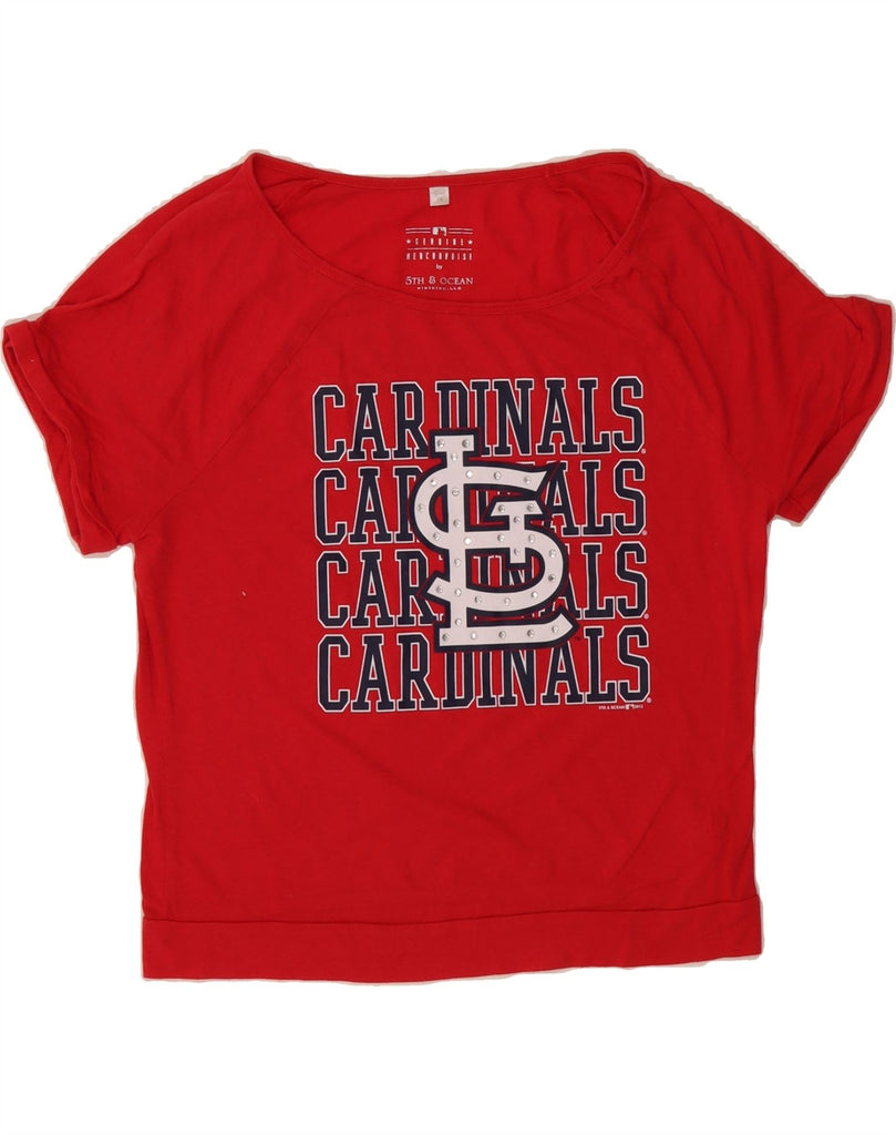 GENUINE MERCHANDISE Girls Graphic T-Shirt Top 15-16 Years Red Cotton Vintage Genuine Merchandise and Second-Hand Genuine Merchandise from Messina Hembry 