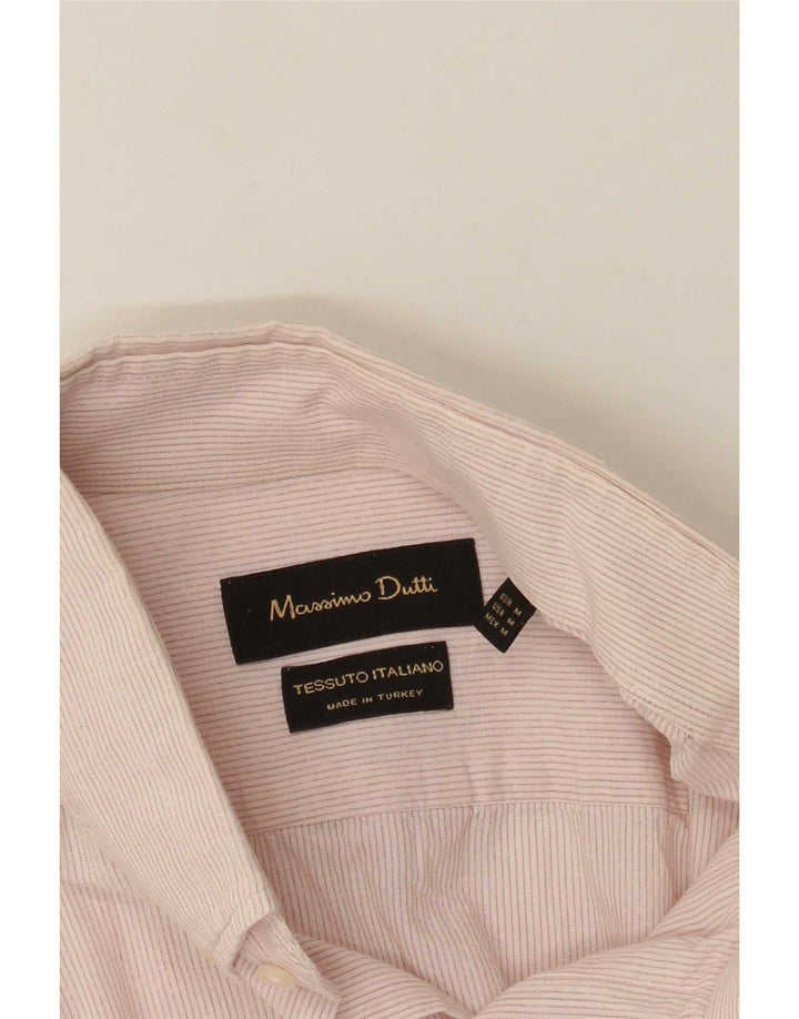 Massimo Dutti Mens Shirt Medium Pink Pinstripe Classic