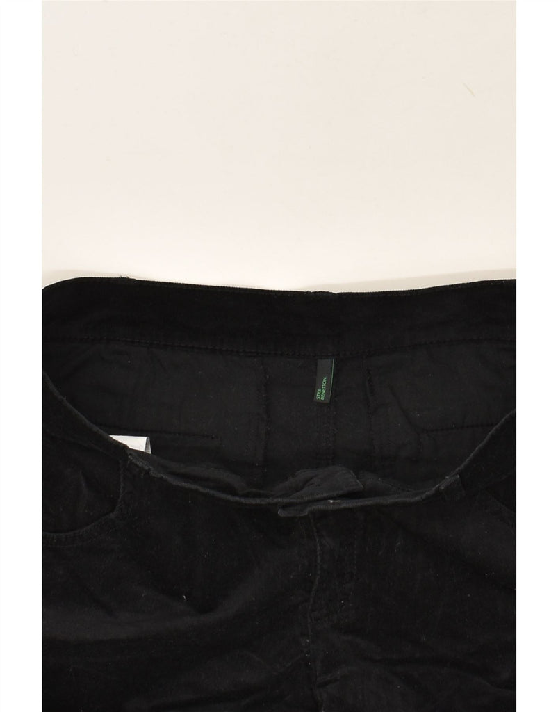 BENETTON Womens Velvet Casual Shorts IT 46 Large W34 Black Cotton | Vintage Benetton | Thrift | Second-Hand Benetton | Used Clothing | Messina Hembry 