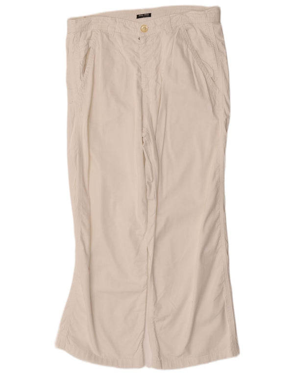 Miu Miu Womens High Waist Bootcut Chino Trousers IT 46 Large W32 L26 White