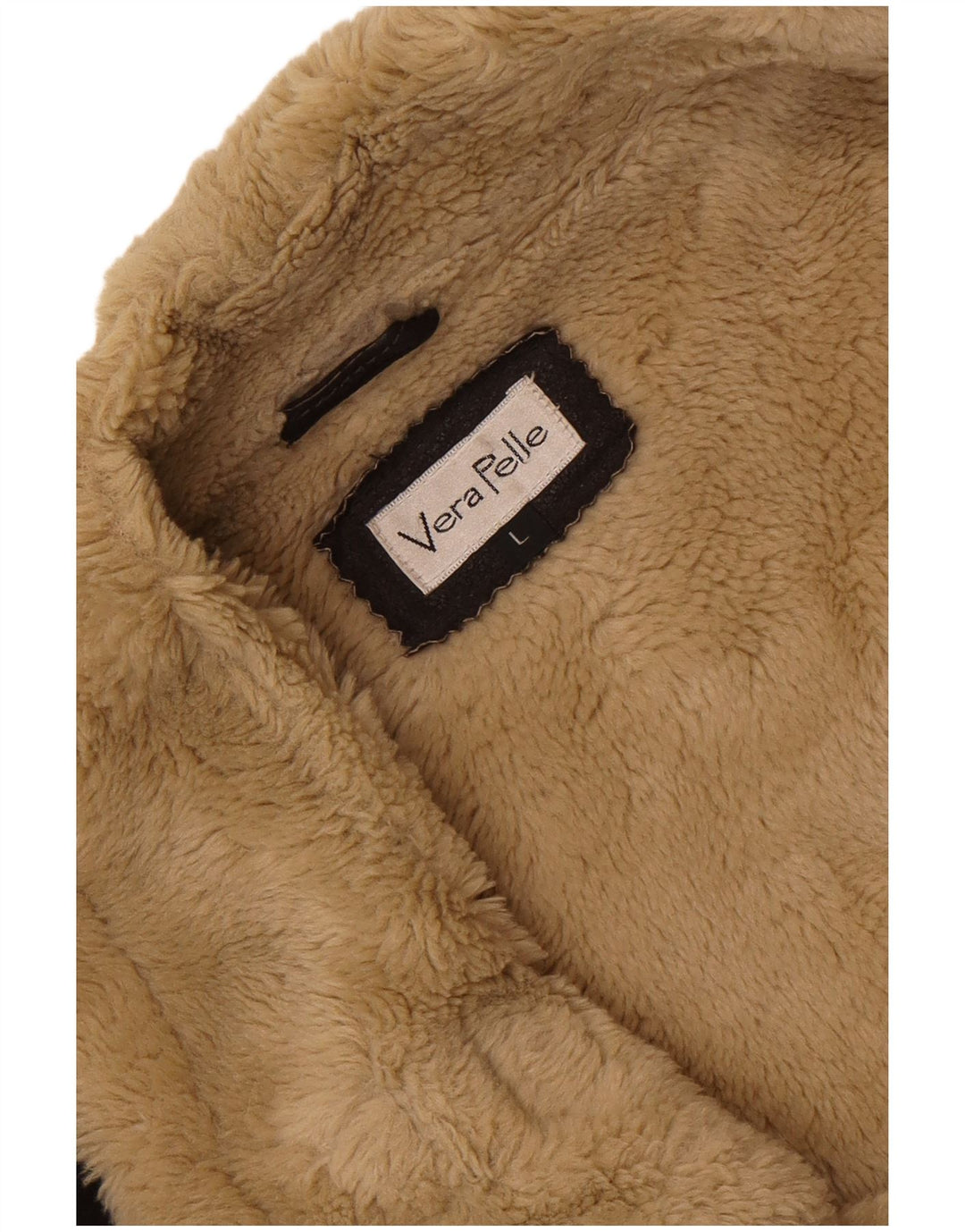 Vintage Mens Shearling Jacket UK 40 Large Brown Leather
