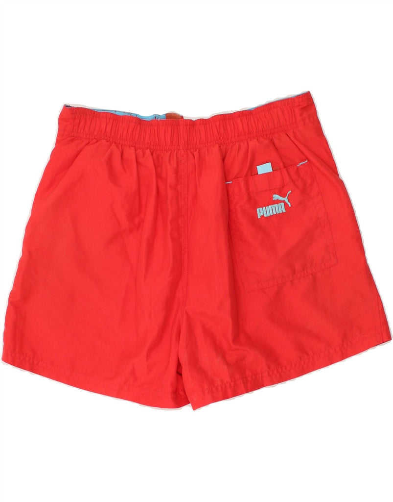 PUMA Mens Graphic Swimming Shorts Small Red Polyester | Vintage Puma | Thrift | Second-Hand Puma | Used Clothing | Messina Hembry 