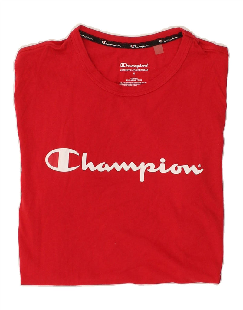 CHAMPION Mens Graphic T-Shirt Top Small Red Cotton | Vintage Champion | Thrift | Second-Hand Champion | Used Clothing | Messina Hembry 