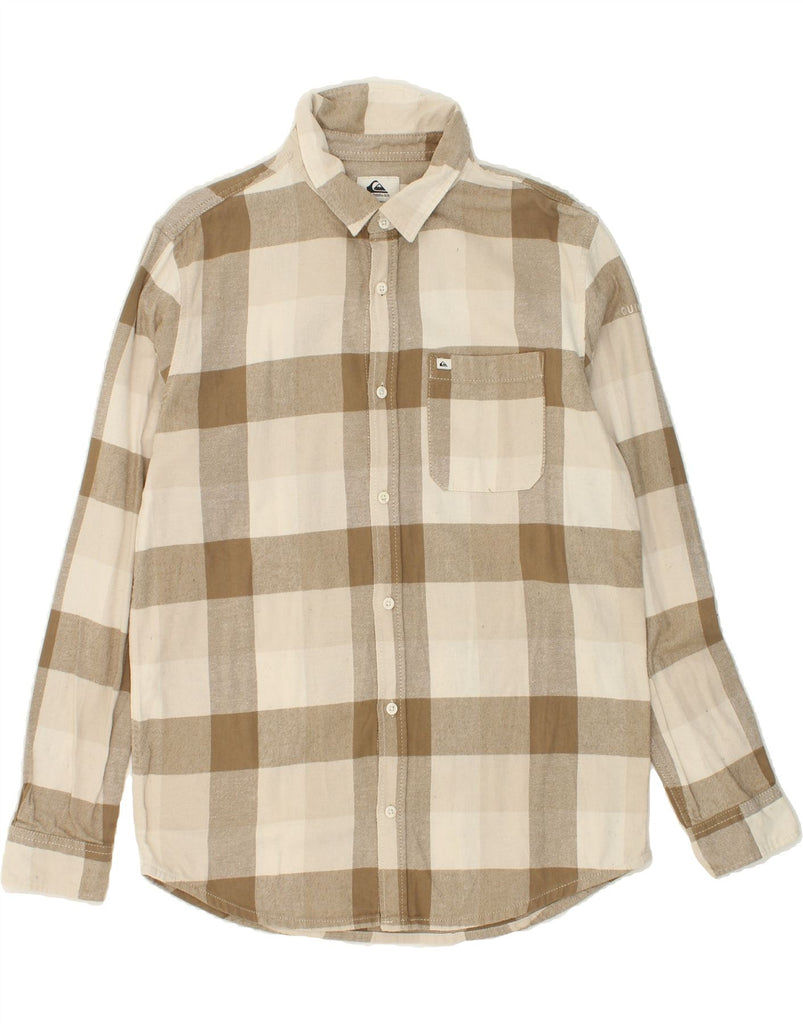 QUIKSILVER Mens Regular Fit Shirt Medium Beige Check | Vintage Quiksilver | Thrift | Second-Hand Quiksilver | Used Clothing | Messina Hembry 