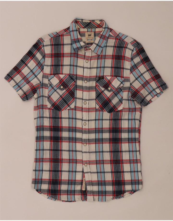 Lee Mens Short Sleeve Flannel Shirt Large Multicoloured Check Cotton