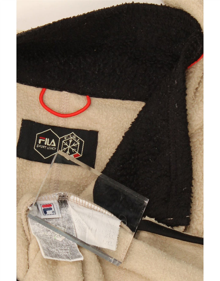FILA Mens Fleece Jacket UK 44 2XL Beige Colourblock Polyester Vintage Fila and Second-Hand Fila from Messina Hembry 