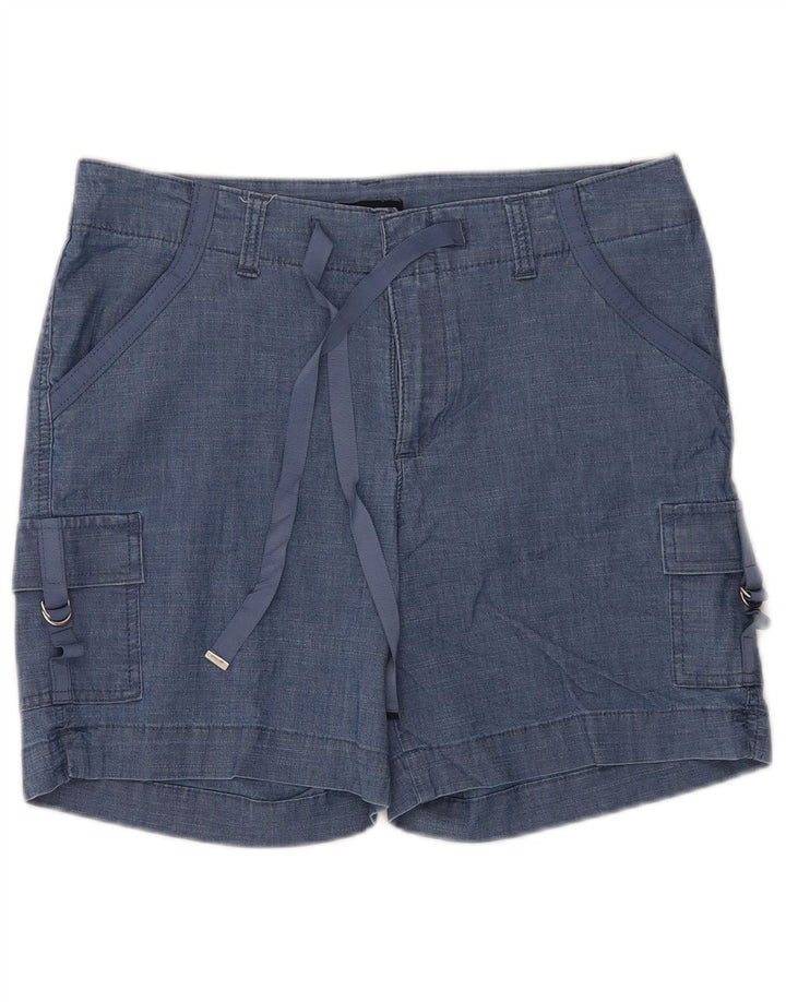 LEE Womens Regular Fit Mid Rise Cargo Shorts US 10 Large W34  Blue Cotton