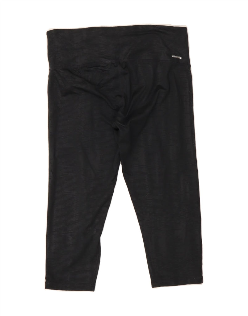ADIDAS Womens Climalite Capri Leggings UK 12/14 Medium  Black Striped Vintage Adidas and Second-Hand Adidas from Messina Hembry 