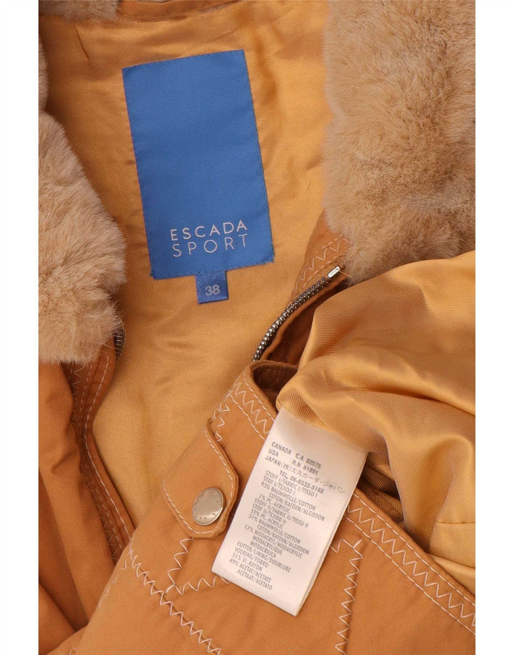 Escada Womens Padded Gilet EU 38 Medium Brown Cotton