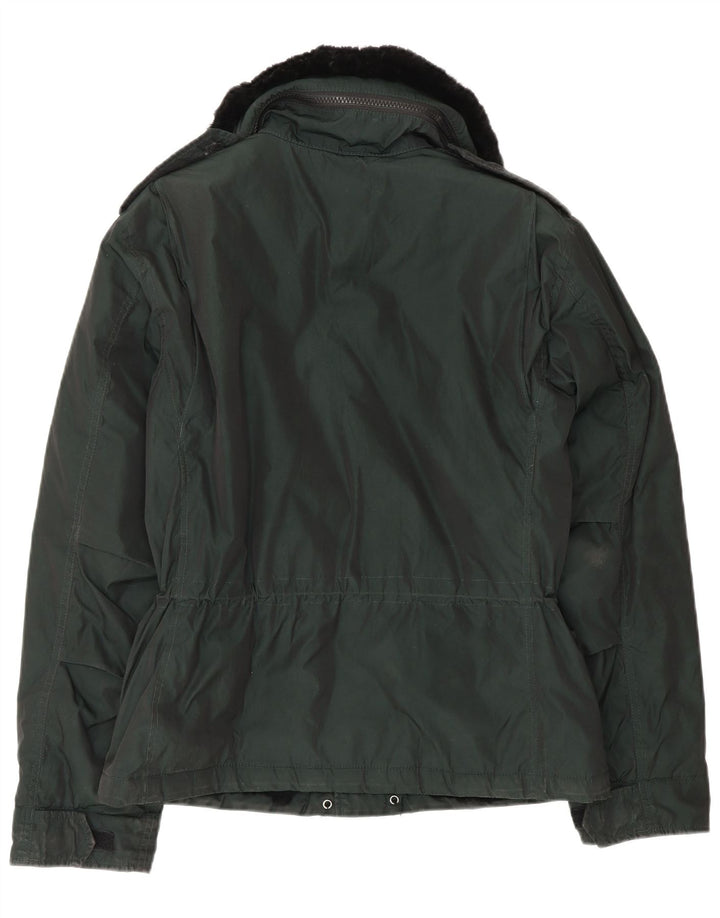 Aspesi Mens Military Jacket UK 38 Medium Green Colourblock Polyester
