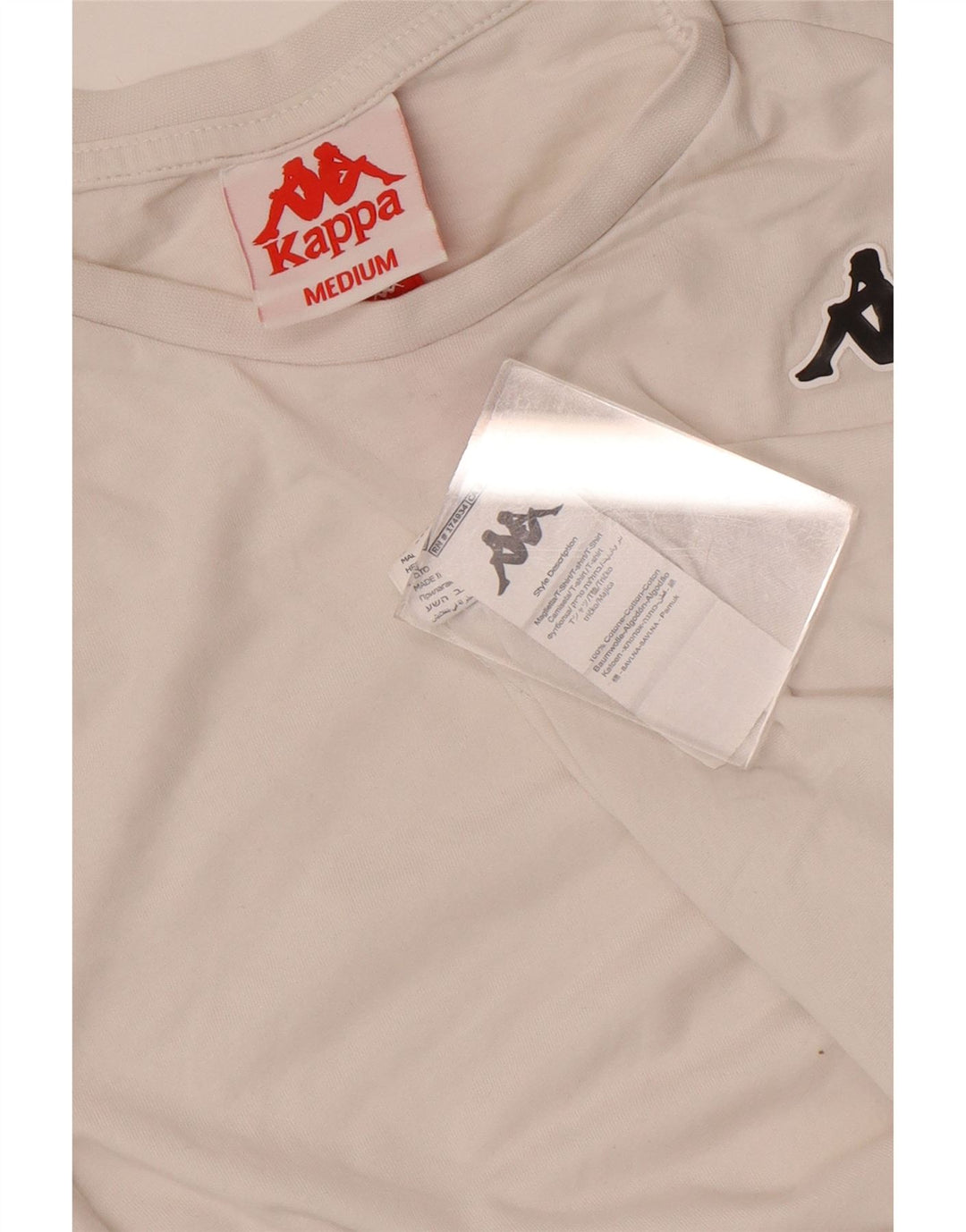 Kappa Mens Graphic T-Shirt Top Medium White Colourblock Cotton