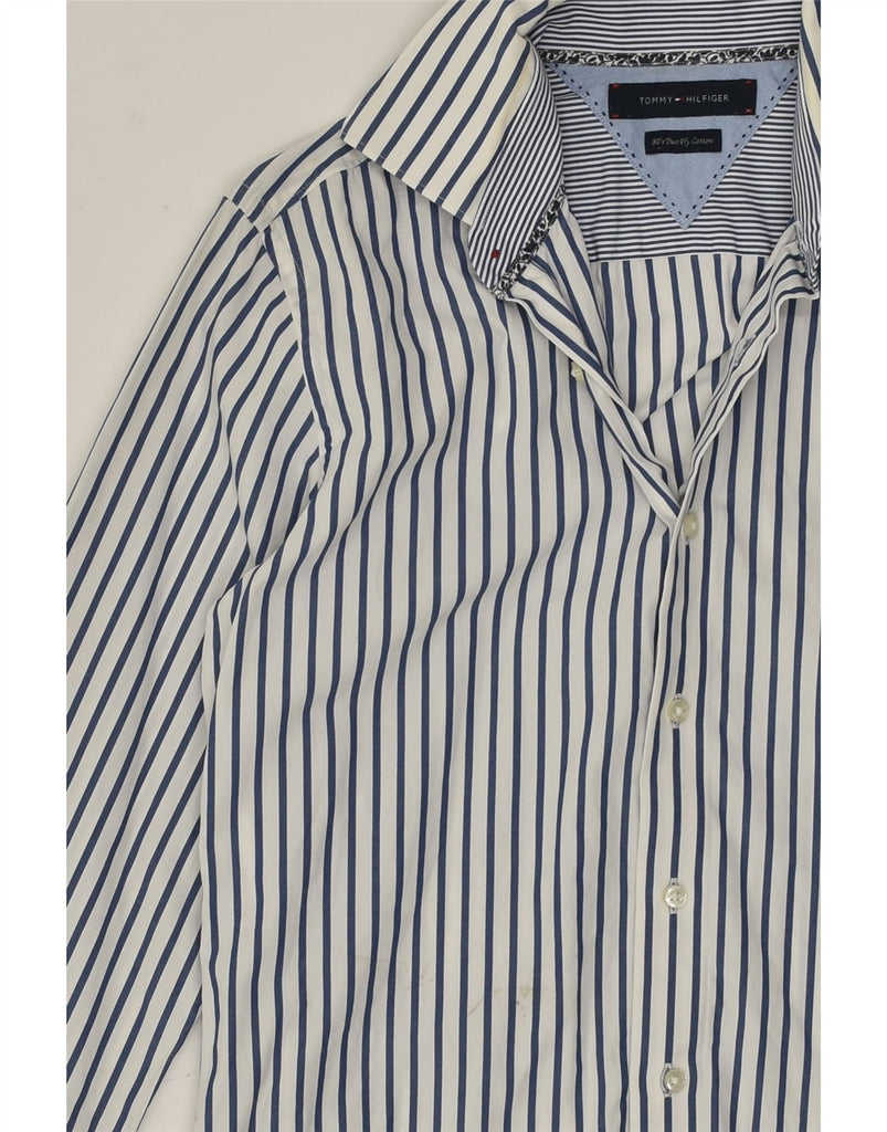 TOMMY HILFIGER Mens Shirt Small Blue Striped Cotton | Vintage Tommy Hilfiger | Thrift | Second-Hand Tommy Hilfiger | Used Clothing | Messina Hembry 