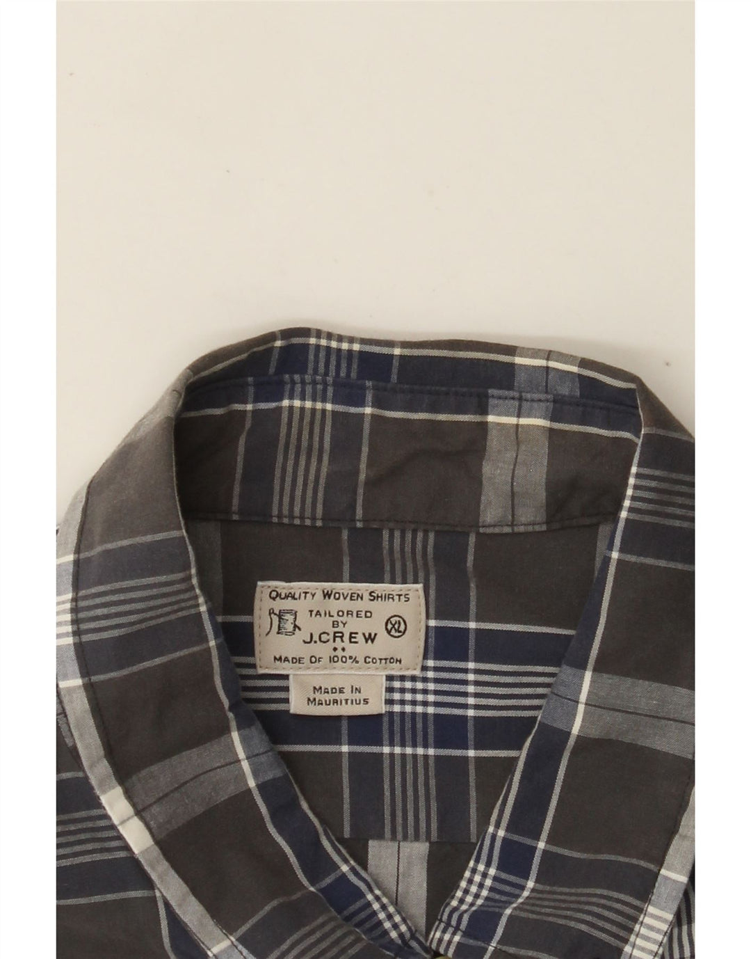 J. CREW Mens Shirt XL Grey Check Cotton