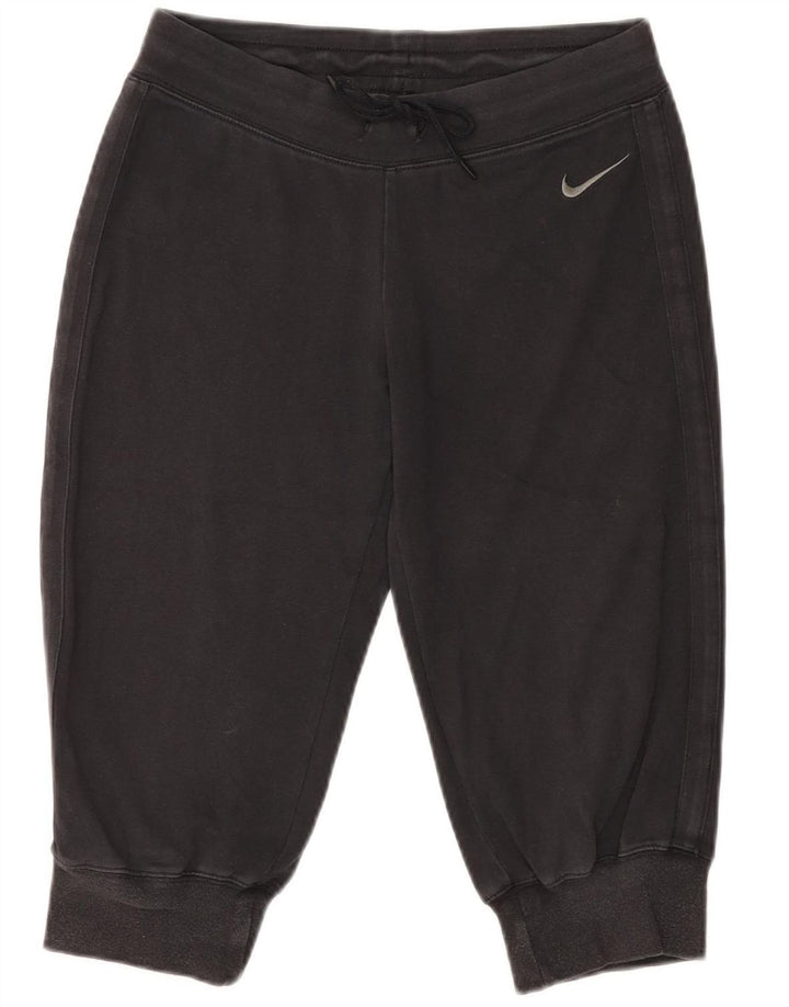 NIKE Womens Bermuda Sport Shorts UK 12 Medium  Black Cotton