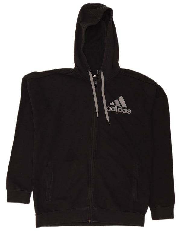 Adidas Mens Graphic Zip Hoodie Sweater Large Black Cotton