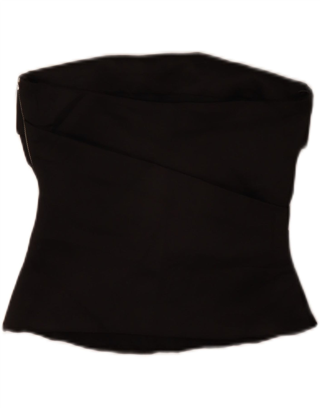 Zara Womens Crop Strapless Top UK 10 Small Black Polyester