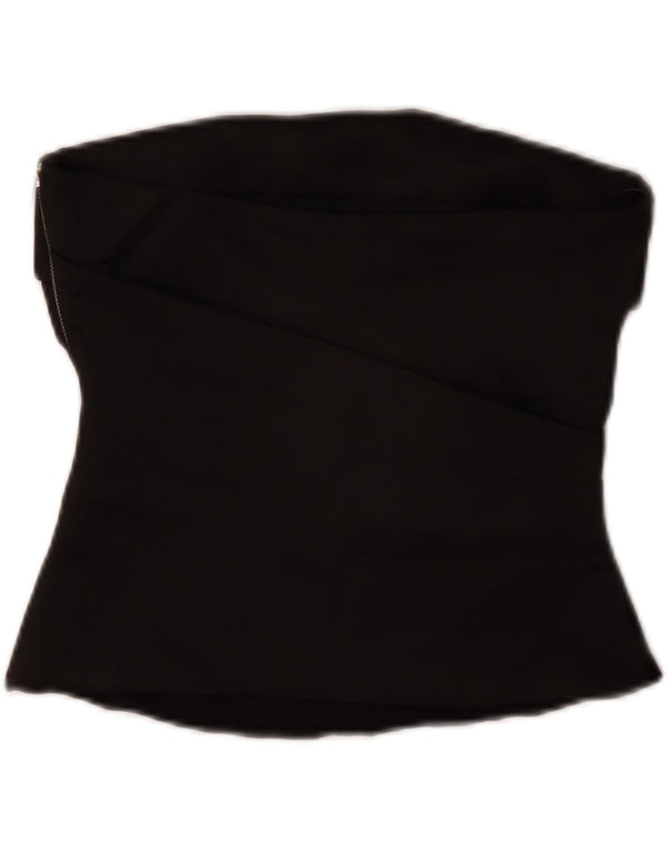 Zara Womens Crop Strapless Top UK 10 Small Black Polyester