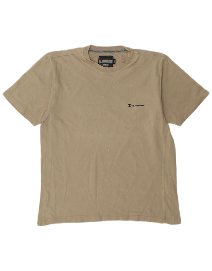 CHAMPION Mens T-Shirt Top Large Beige Cotton
