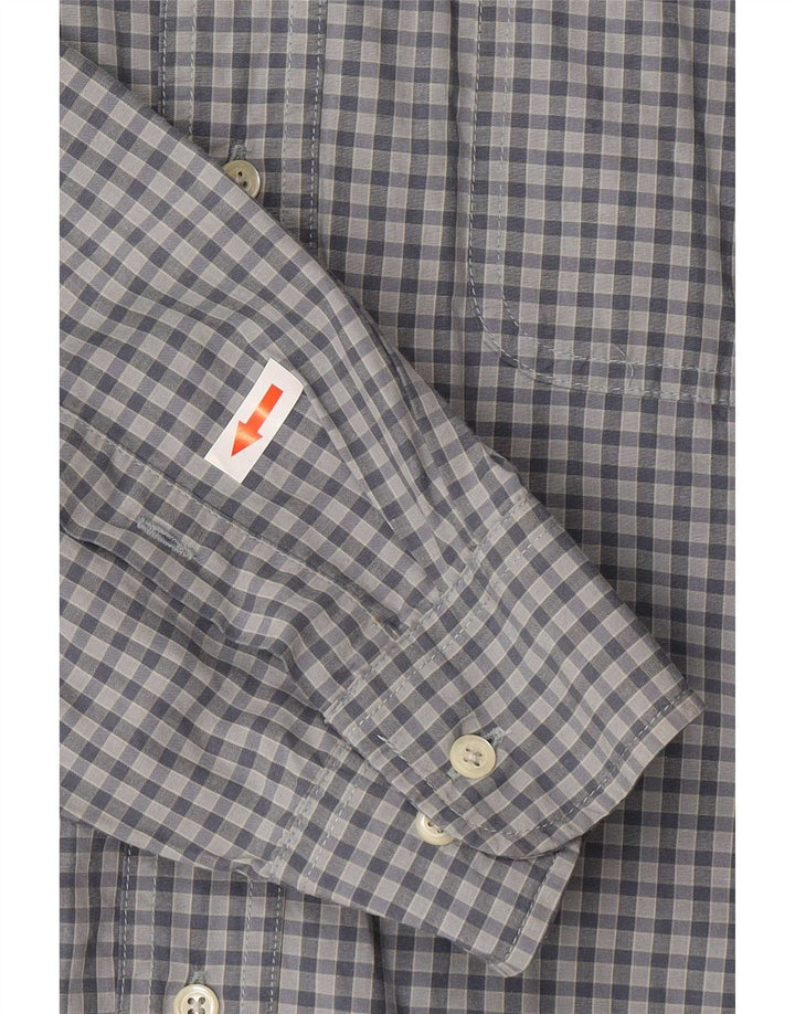 Timberland Mens Shirt Medium Blue Check Tencel
