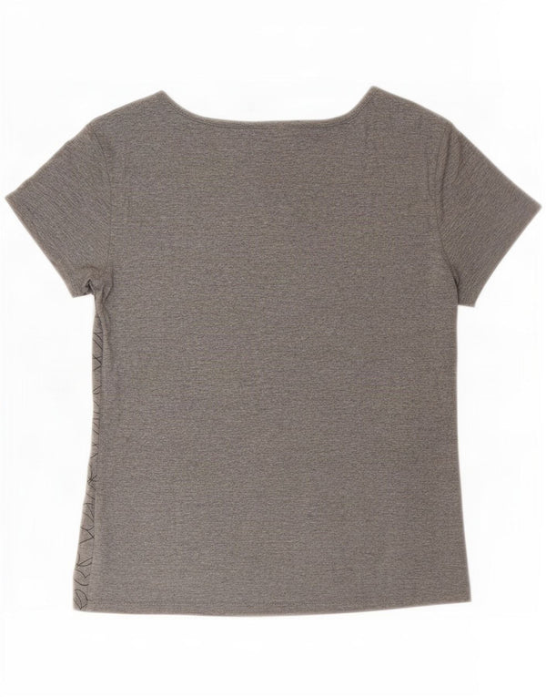 Armani Jeans Womens Graphic T-Shirt Top IT 44 Medium Grey Cotton Heart