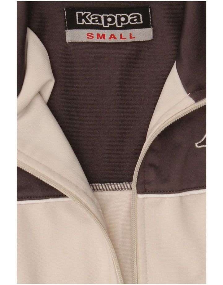 Kappa Mens Tracksuit Top Jacket Small Off White Colourblock Polyester