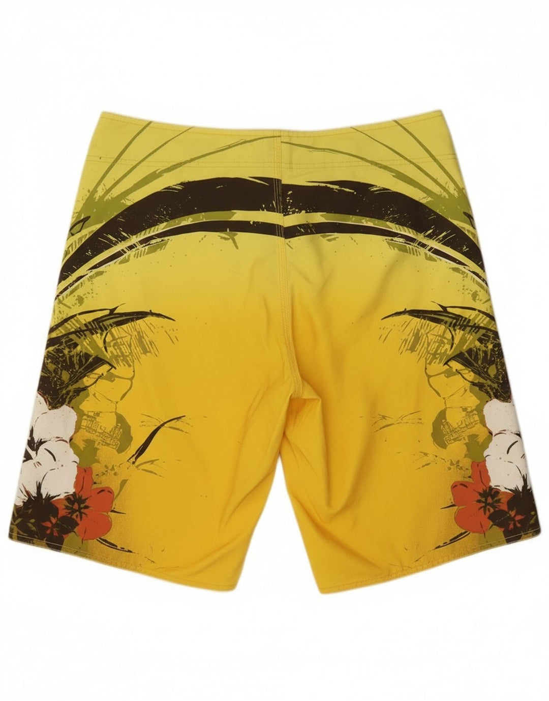 O'Neill Mens Swimming Shorts Large  Yellow Floral Polyester