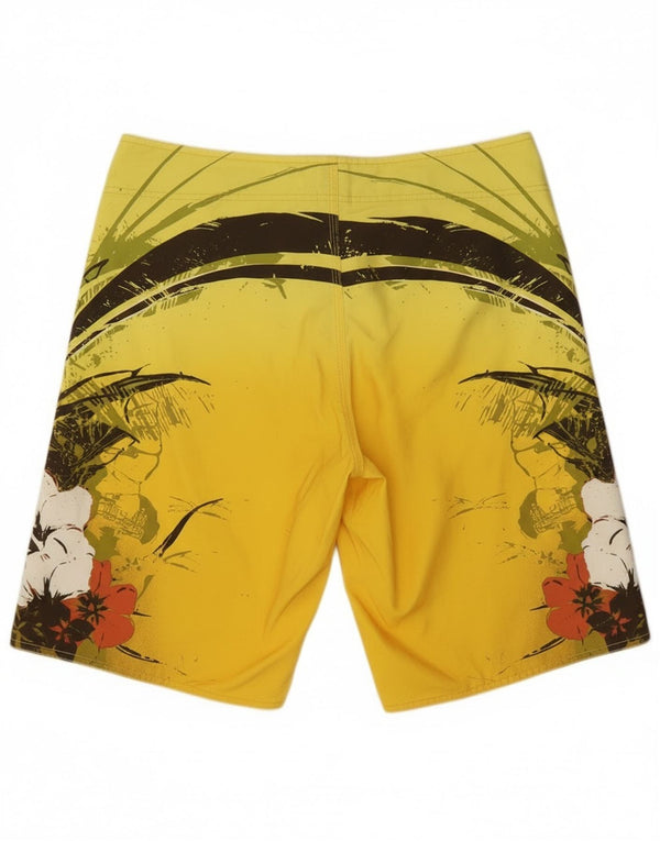 O'Neill Mens Swimming Shorts Large  Yellow Floral Polyester