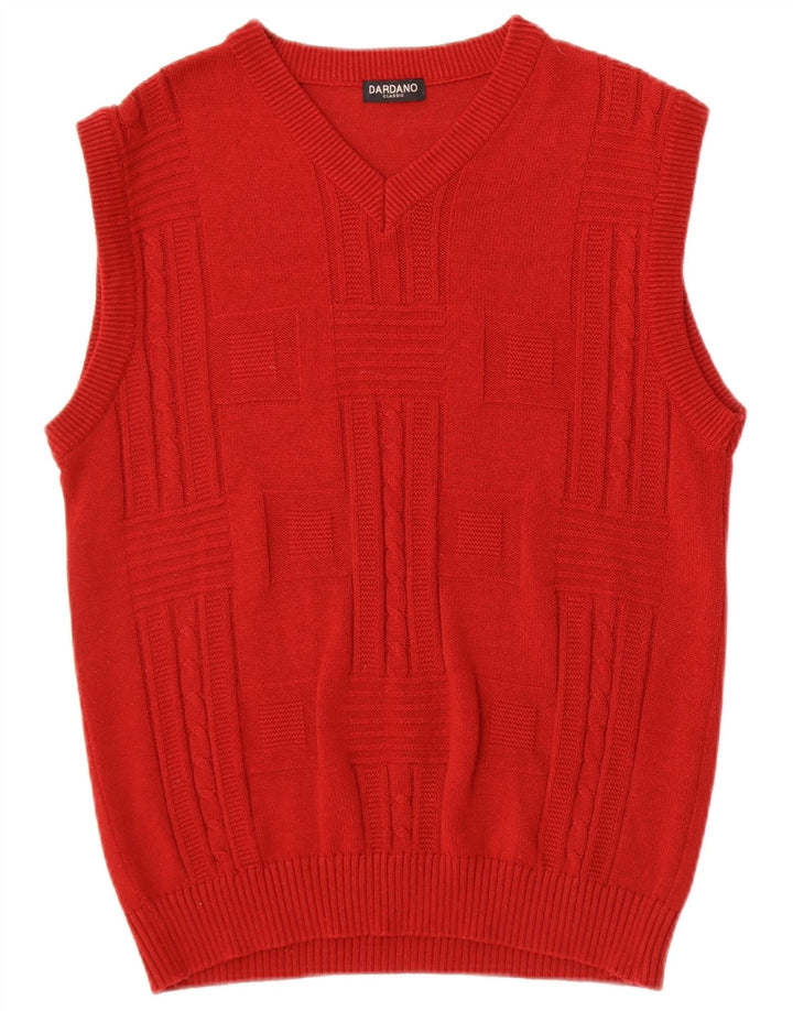 Dardano Mens Vest Tank Top IT 50 Medium Red Cotton