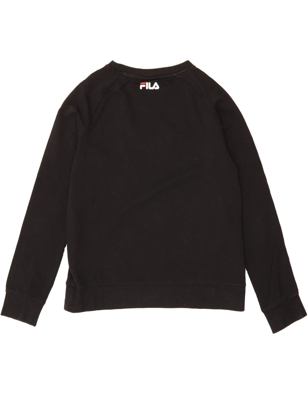FILA Womens Graphic Sweatshirt Jumper UK 10 Small Black Vintage Fila and Second-Hand Fila from Messina Hembry 