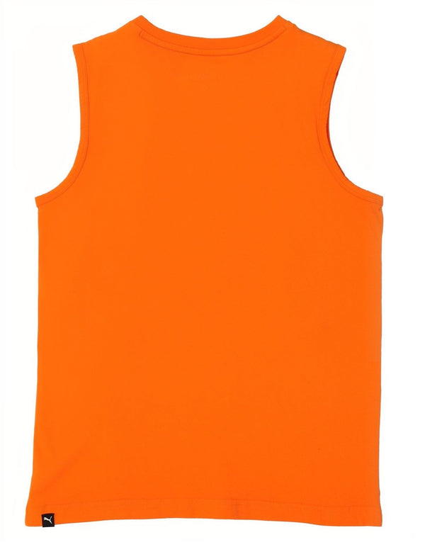 Puma Boys Graphic Vest Top 13-14 Years XL Orange Cotton Sports