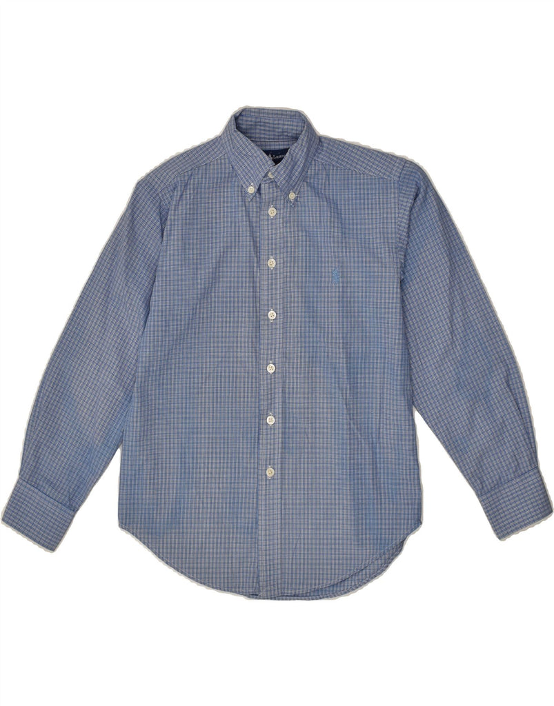 RALPH LAUREN Boys Shirt 7-8 Years Blue Check Cotton | Vintage Ralph Lauren | Thrift | Second-Hand Ralph Lauren | Used Clothing | Messina Hembry 