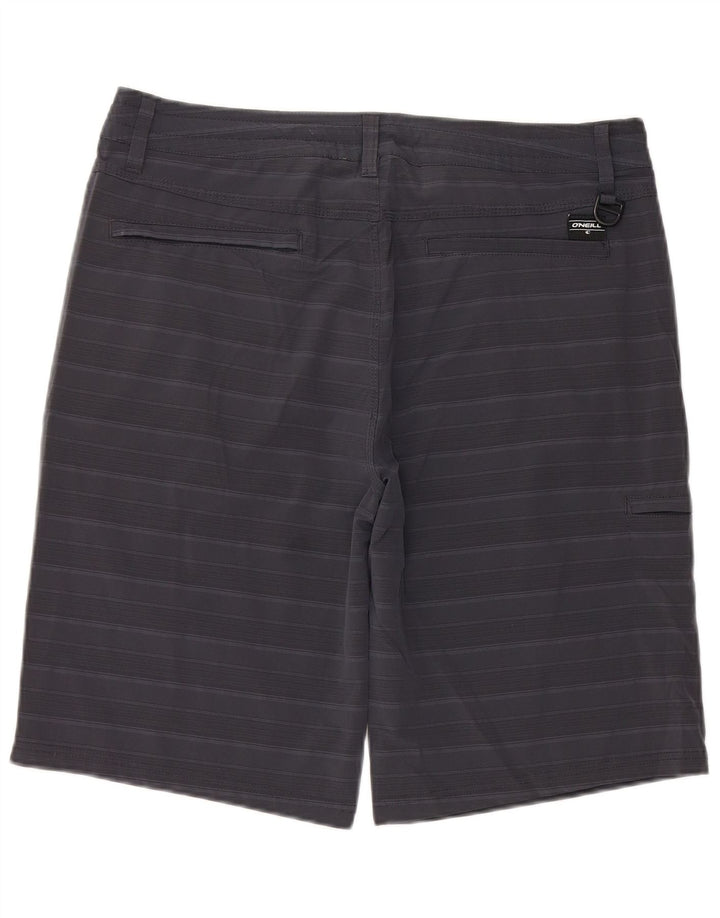 O'NEILL Mens Cargo Shorts W34 Large Navy Blue Striped Polyester