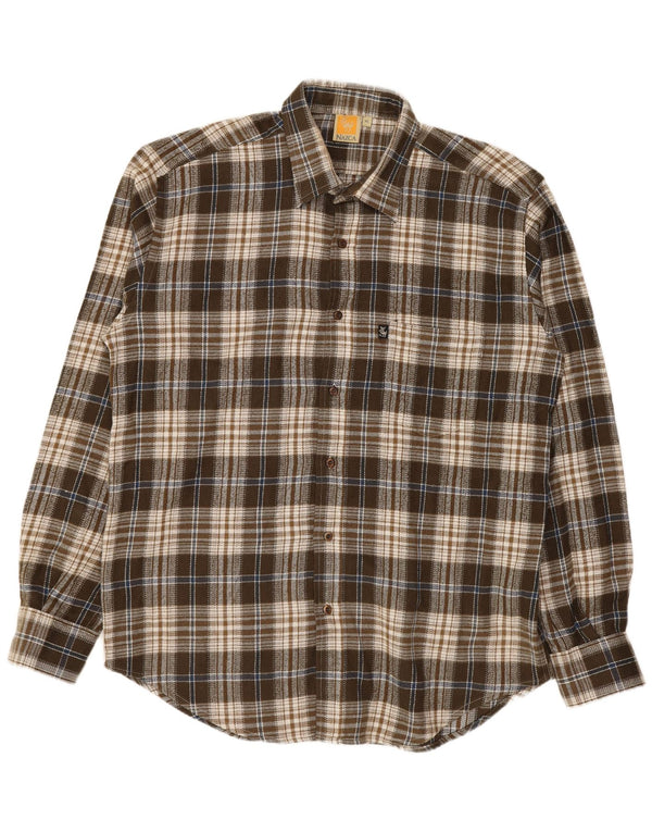 Nazca Mens Overshirt Shirt XL Brown Check Acrylic