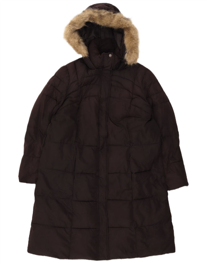 Marks & Spencer Womens Hooded Padded Coat UK 18 XL Black Polyester