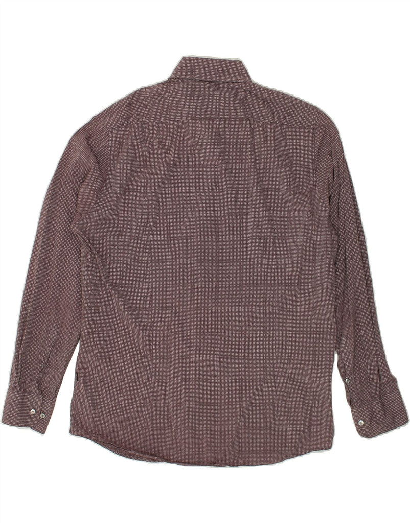 HUGO BOSS Mens Regular Fit Shirt Large Maroon Geometric | Vintage Hugo Boss | Thrift | Second-Hand Hugo Boss | Used Clothing | Messina Hembry 