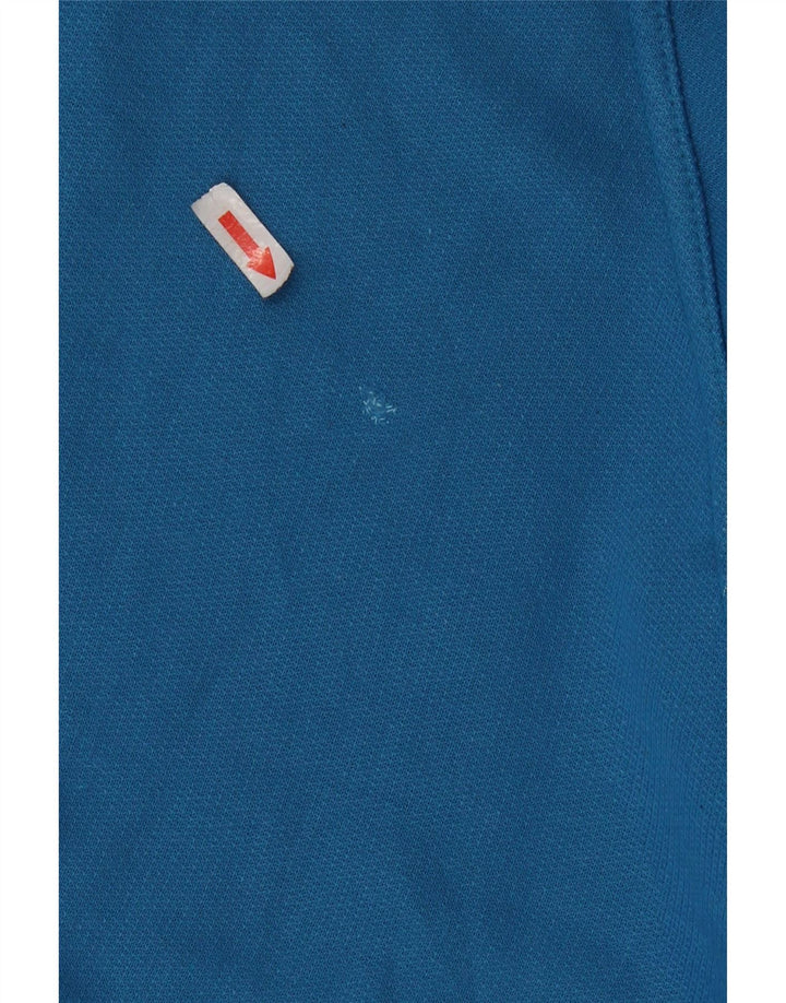 Vintage Mens Graphic Sweatshirt Jumper Medium Blue Cotton Retro