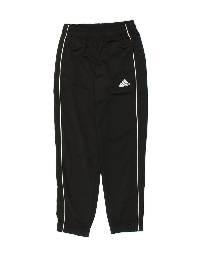 ADIDAS Boys Graphic Tracksuit Trousers Joggers 9-10 Years Black Polyester | Vintage Adidas | Thrift | Second-Hand Adidas | Used Clothing | Messina Hembry 