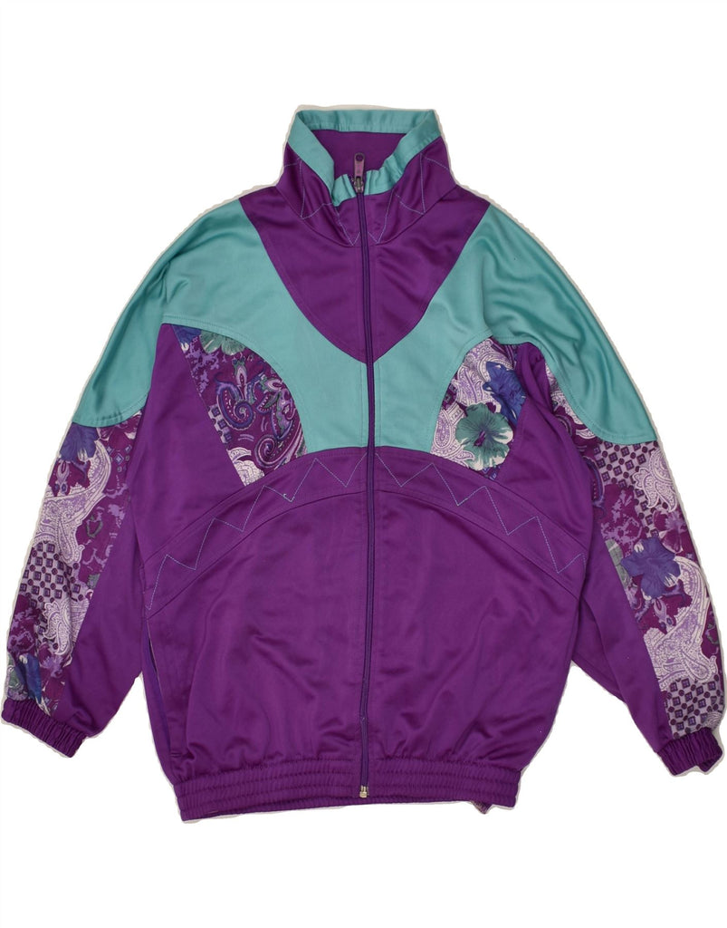 LOTTO Girls Graphic Tracksuit Top Jacket 12-13 Years Purple Paisley | Vintage Lotto | Thrift | Second-Hand Lotto | Used Clothing | Messina Hembry 