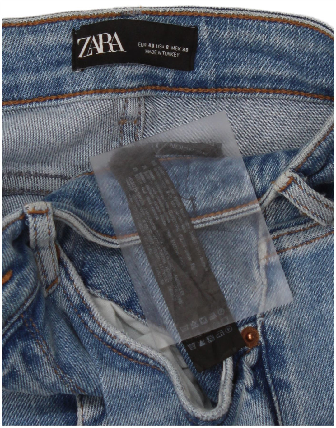 ZARA Womens Crop Distressed Skinny Jeans EU 40 Medium W30 L26 Blue Cotton