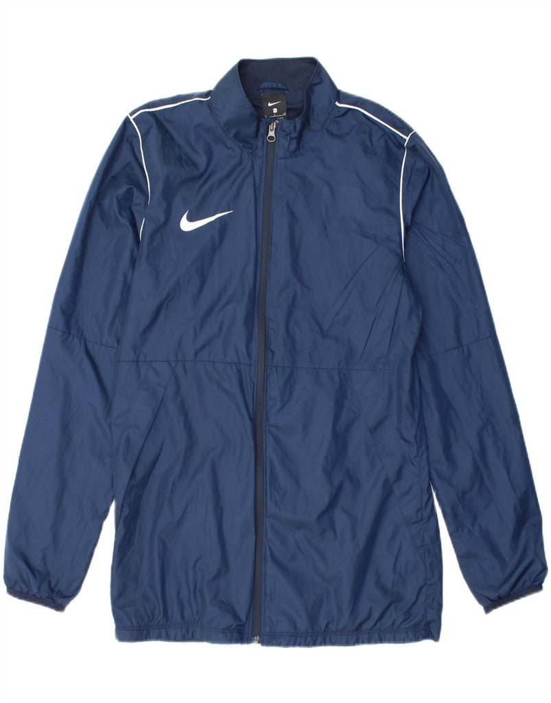 NIKE Mens Rain Jacket UK 36 Small Navy Blue Polyester Vintage Nike and Second-Hand Nike from Messina Hembry 